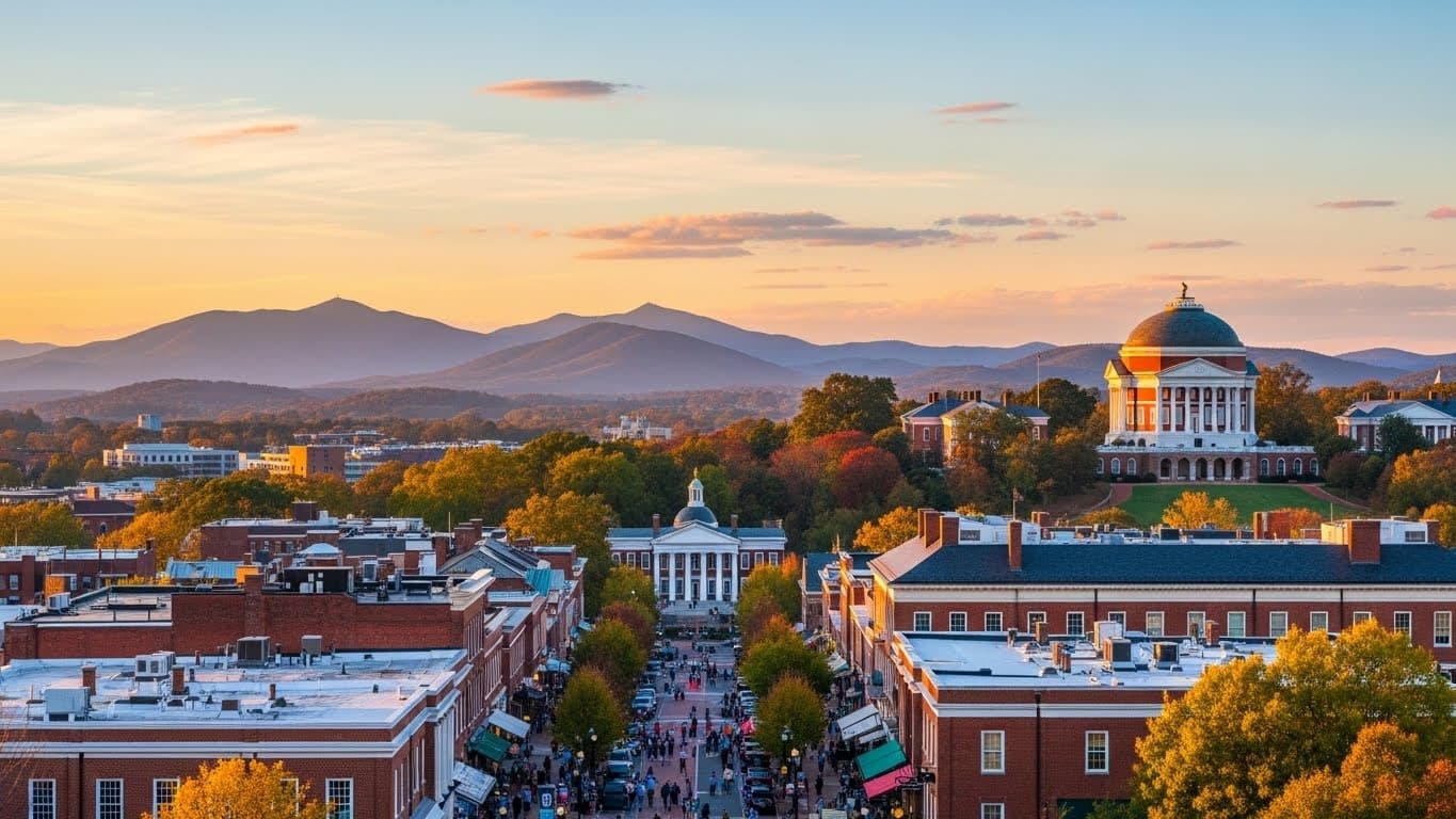 Charlottesville, Virginia landscape near the Blue Ridge Mountains