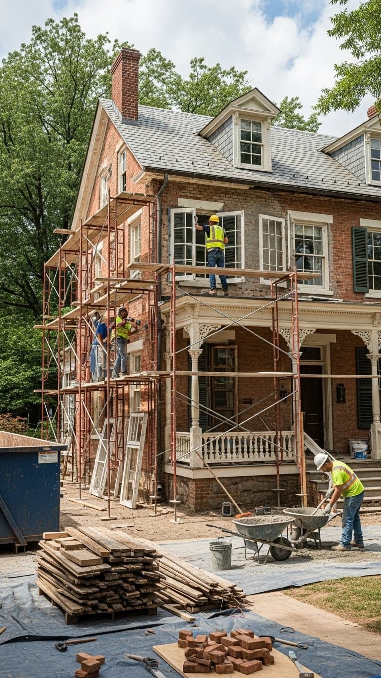 Restored architectural details in a Charlottesville historic home